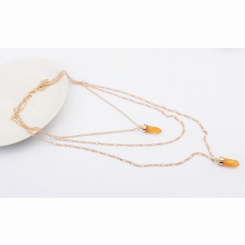 Multi strand Layered Agate Crystal Necklace